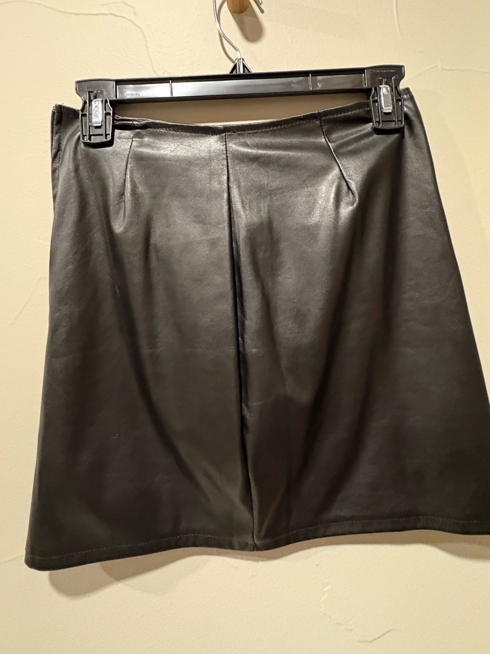 Black Faux Leather A-Line Skirt